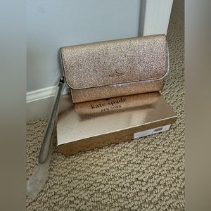 Kate Spade Glimmer Boxed Medium Flap Wristlet (NEW)